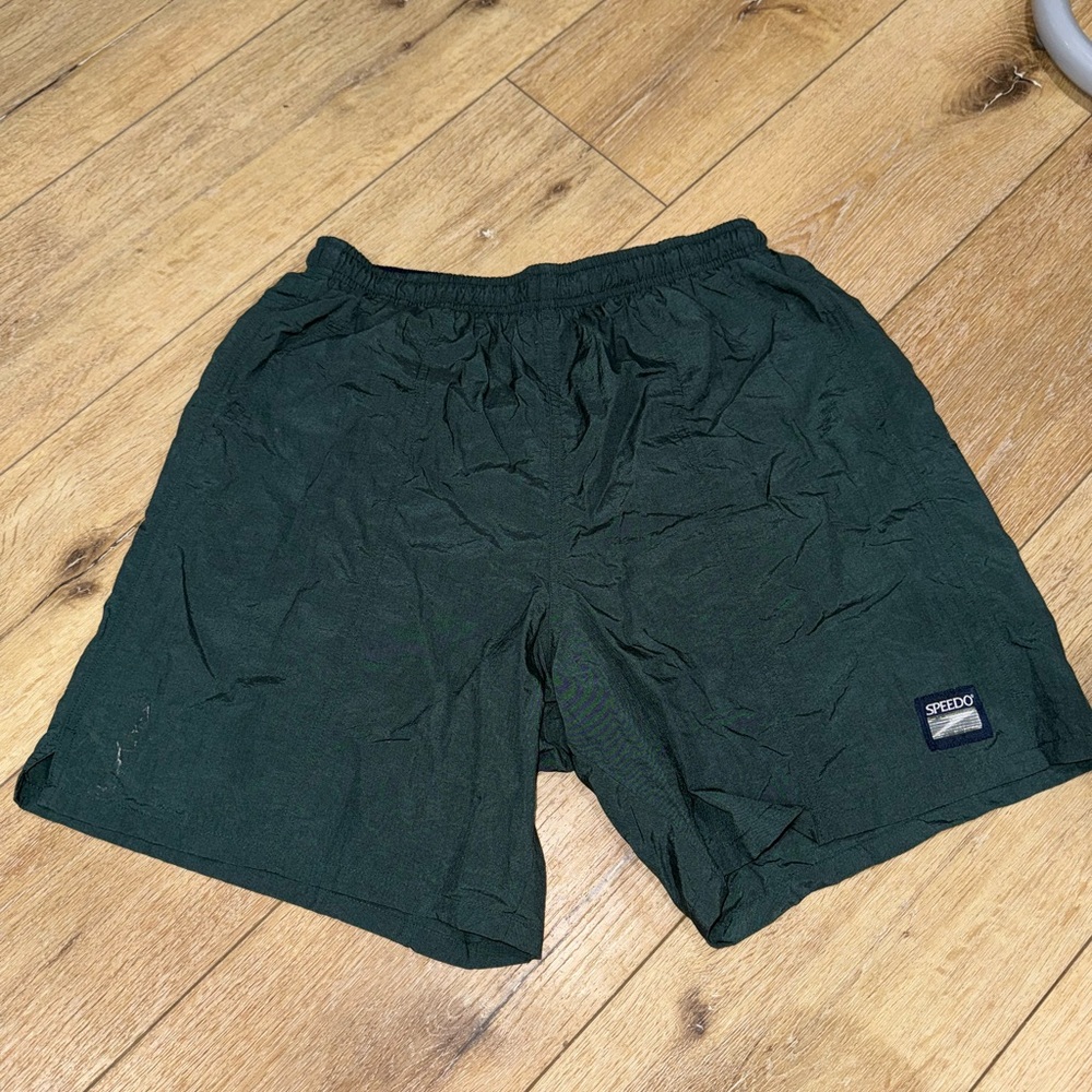 Vintage 90s Retro Speedo Men's Green Swim Shorts‎ size M